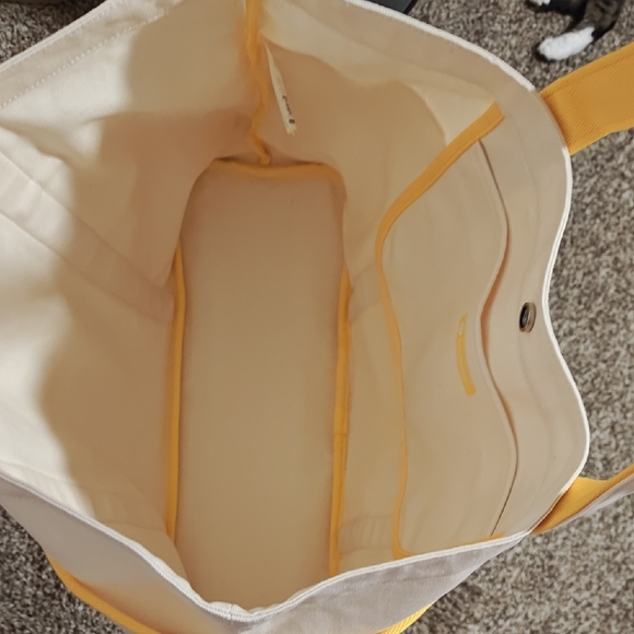 TWO BRAND NEW lululemon athletica Cream Tote with Yellow Accents - Picture 12 of 12